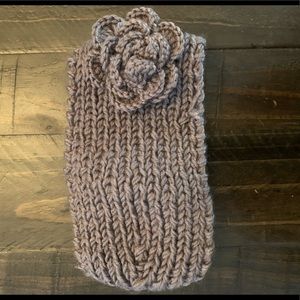 Gray knitted headband